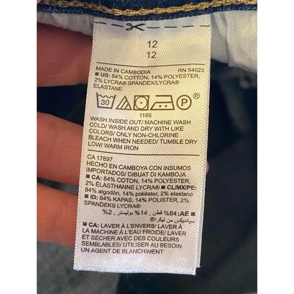 Old Navy Curvy Profile Mid-Rise Jeans Blue Distressed Stretch Denim Womens 12 - Picture 5 of 15